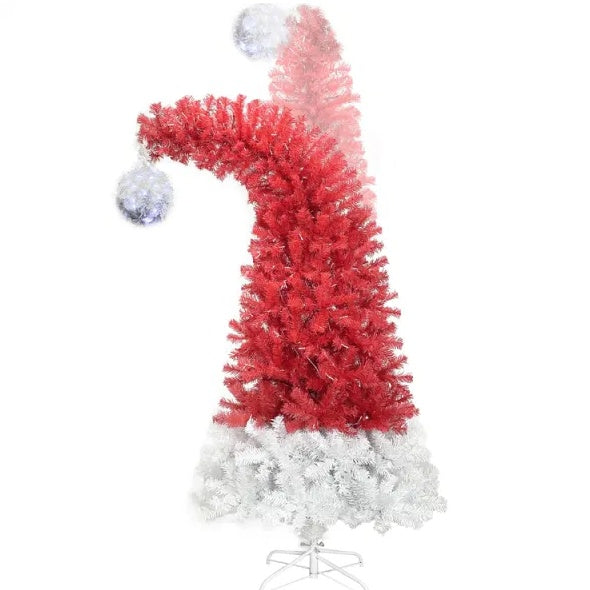 Santa Hat Christmas Tree - 6 FT Pre-Lit Artificial Fir