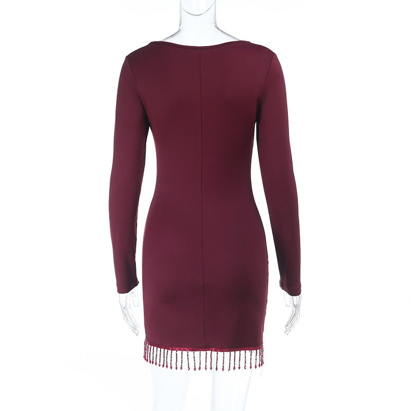 Crimson Curves Dress - Bodycon Waist-Cinching Fit