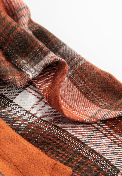 Plaid Long Sleeve Jacket - Unlined Button Up Coat