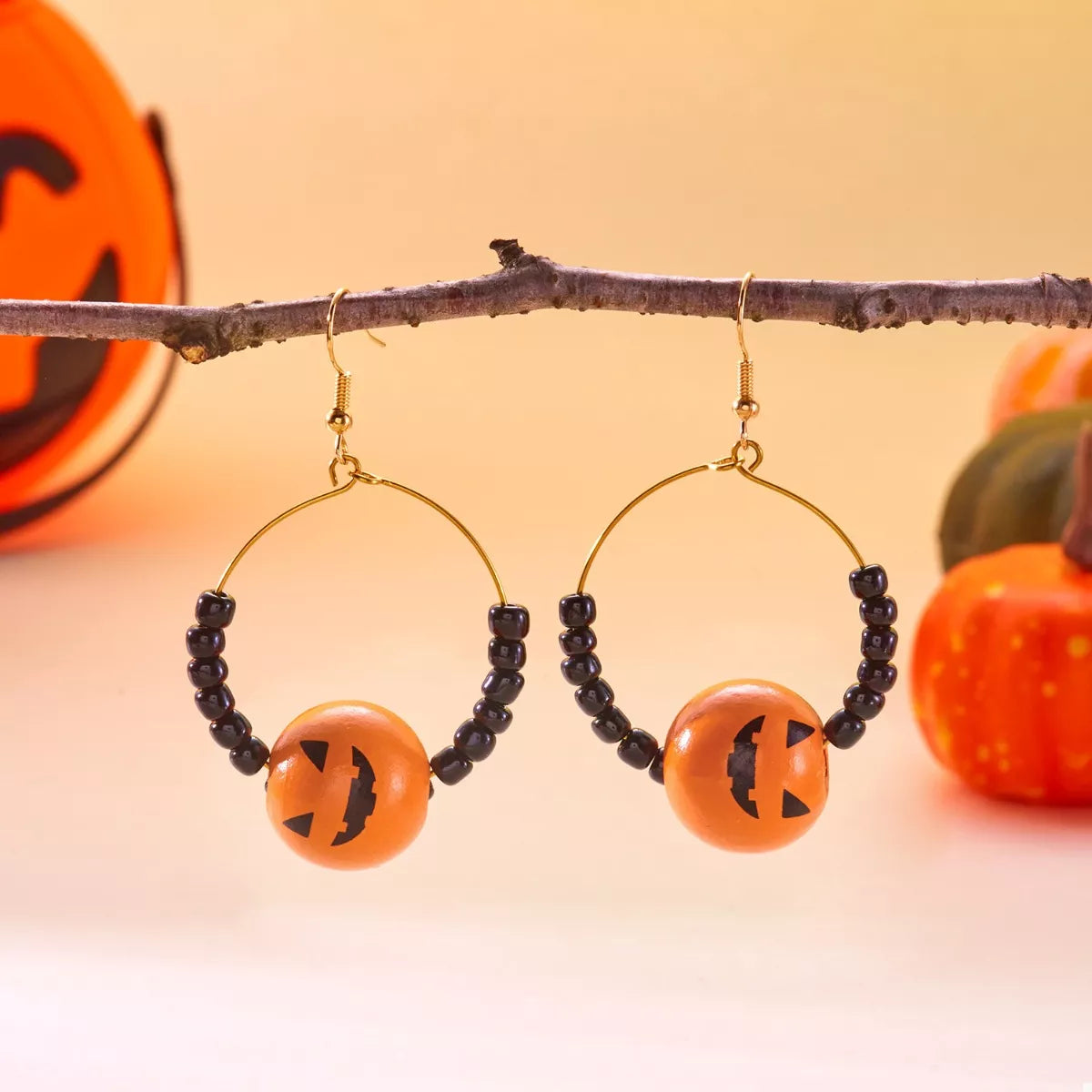 18K Gold-Plated Halloween Bead Earrings - Fashions Envy