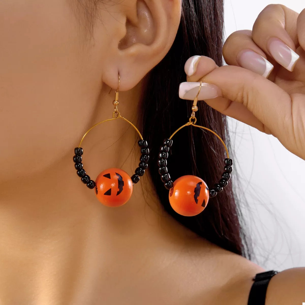 18K Gold-Plated Halloween Bead Earrings - Fashions Envy