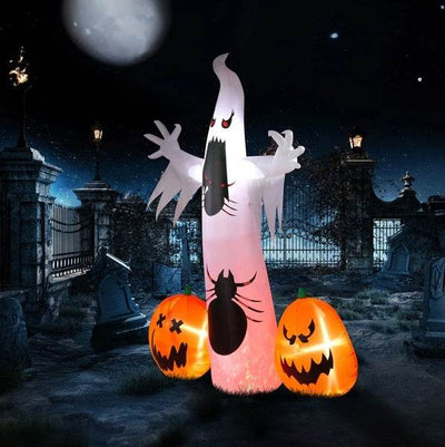 Halloween Ghost Spider Pumpkin Inflatable - 11.8 FT Outdoor Decoration - Fashions Envy
