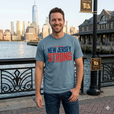 New Jersey Strong T-Shirt - Port & Co Easy Cotton Tee