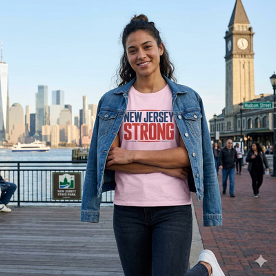 New Jersey Strong T-Shirt - Port & Co Easy Cotton Tee