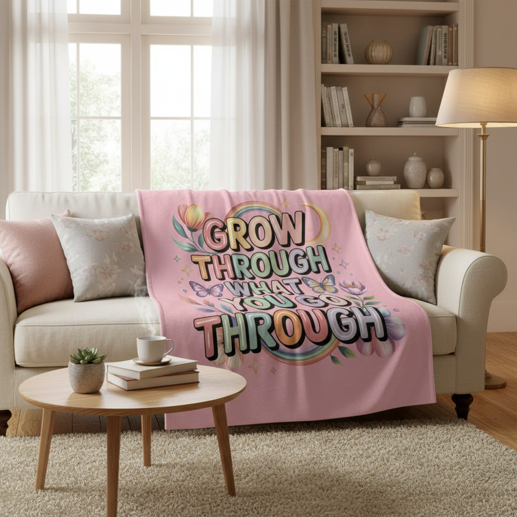 Inspirational Blanket - Grow Through What You Go - Fashions Envy
