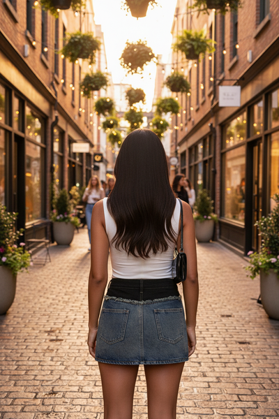 Irregular Denim Mini Skirt - Lifestyle Slot 2