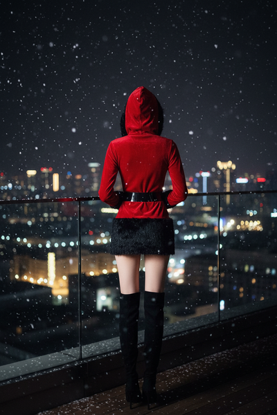 Mrs. Claus Black - Rooftop Rear