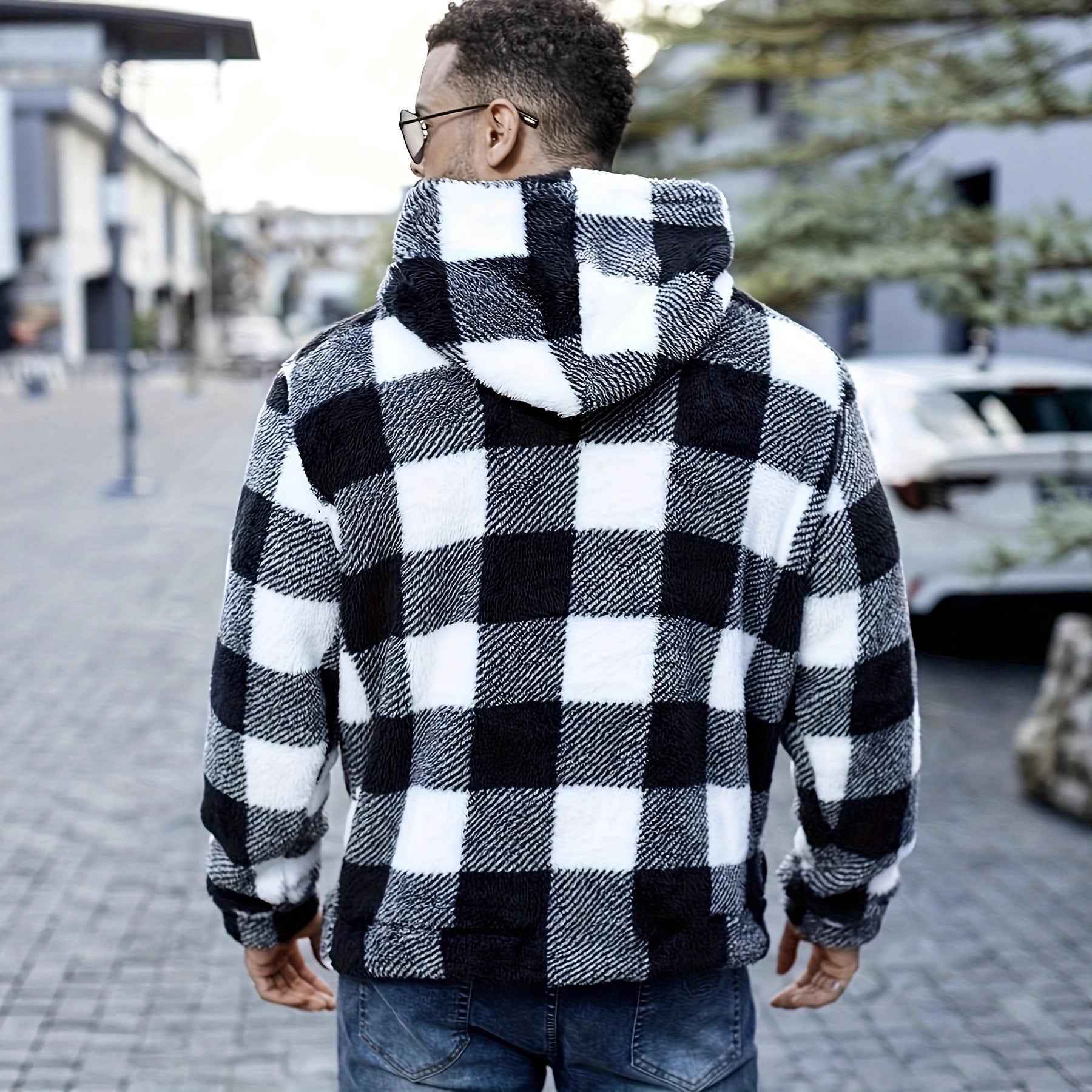 Buffalo Plaid Sherpa Hoodie - Cozy Fleece Pullover - Fashions Envy