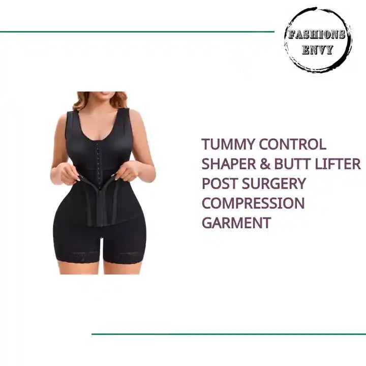 Load video: Tummy Control Shaper &amp; Butt Lifter Post Surgery Compression Garment by@Outfy