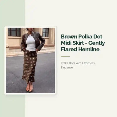 Brown Polka Dot Midi Skirt - Gently Flared Hemline by@Outfy