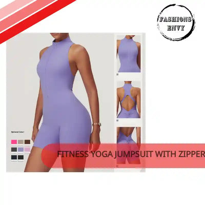 Half-Zip Backless Romper - Butt-Lift Technology by@Outfy