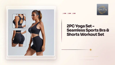 2PC Yoga Set - Seamless Sports Bra &amp; Shorts Workout Set by@Outfy