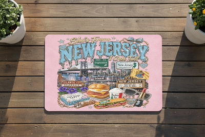She's From New Jersey Doormat Overhead Flat Shot