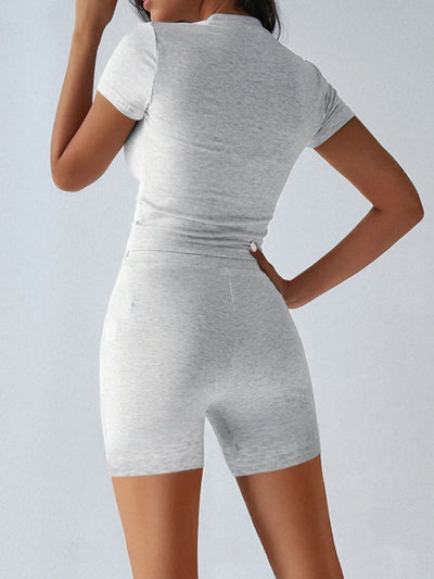 Stylish Grey Top with Matching Shorts for a Comfortable and Trendy Look