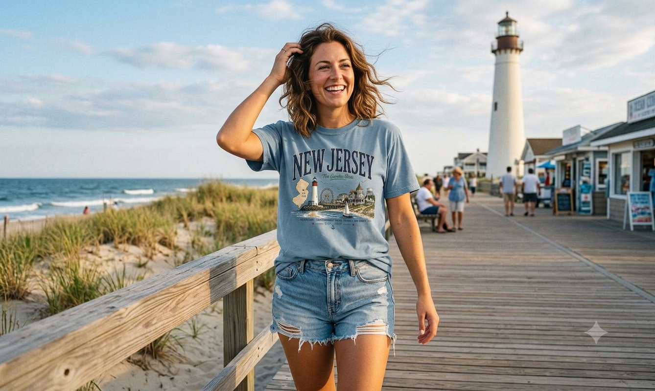 New Jersey The Garden State - Port & Co ™ Easy Cotton Tee